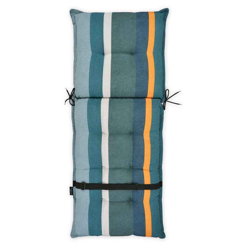 Perna scaun cu spatar inalt gradina/terasa, Maison Mex STRIPE GREEN, L.123 l.50, dungi verzi