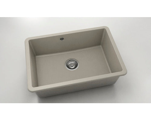 Chiuveta Bucatarie Cu O Cuva Fat Avangard 236 66x46 Cm Fara Picurator, Montare Sub Blat, Fatgranit Dark Beige