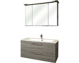 Set Mobilier Baie Pelipal Kumba 107, incl. Baza Lavoar, Lavoar si Oglinda cu Iluminare LED, Grafit