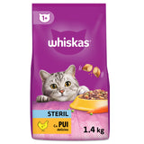 Hrana uscata pentru pisici Whiskas, Sterile, 1.4 Kg