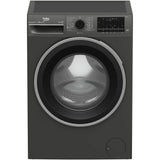 Masina de spalat rufe Beko B5WFU58415M, 8 kg, 1400 RPM, Recycled Tub, Homewiz Remote Control, Clasa A, Motor ProSmart Inverter, AddXtra, Hygiene+ cu SteamCure, AutoClean Detergent Drawer, Fast+, Antracit