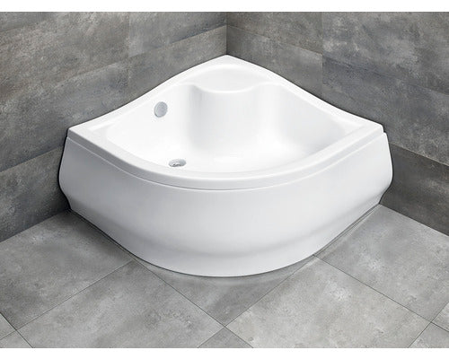 Cadita De Dus Semirotunda Radaway Korfu A 80x80x37 Cm Acril Alb 4s88400-03