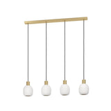 Lustra pe cablu, Eglo MANZANARES 4xE27/40W/230V, Metal/Sticla, Auriu/Alb
