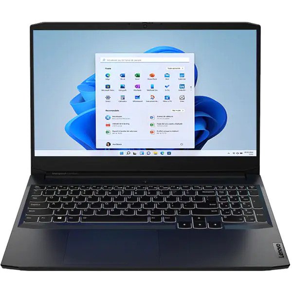 Laptop Gaming LENOVO IdeaPad 3 15IHU6, Intel Core i5-11300H pana la 4.4GHz, 15.6" Full HD, 8GB, SSD 512GB, NVIDIA GeForce RTX 3050 4GB, Windows 11 Home, Negru