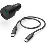 Incarcator auto Hama, 1xUSB-C, 1xUSB-A, PD/QC, 32W, Negru