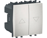 Intrerupator Pentru Jaluzele Schneider Easy Styl, 2 Module, Simbol Sageti Sus-jos, Argintiu