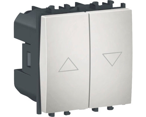 Intrerupator Pentru Jaluzele Schneider Easy Styl, 2 Module, Simbol Sageti Sus-jos, Argintiu
