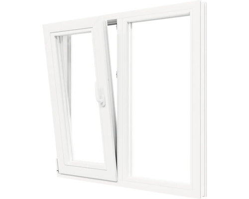 Fereastra Pvc Termopan 5 Camere Tripan 116x116 Cm Alba Deschidere Dubla Stanga + Fixa