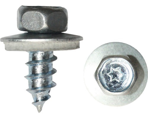 Holsuruburi Cu Cap Hexagonal Torx Si Saiba Cauciuc Epdm Dresselhaus 6, 5x19 Mm Otel Zincat, 100 Bucati, Pentru Acoperis