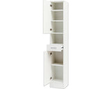 Dulap Baie Inalt Lorenz H300, 2 Usi 1 Sertar, PAL, 181,7x30,3 cm, Alb Perlat