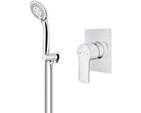 Kit baterie de dus perete si dus de mana, Teka 842420220, Manacor Combo, crom