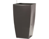 Ghiveci Tip Vaza, Lafiora, Plastic, 31x31x57 Cm, Antracit Lucios, Inclus Set De Udare A Pamantului Si Indicator Al Nivelului De Apa