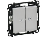 Intrerupator Dublu Legrand Valena Life, Cu Lumina, Nuanta Aluminiu