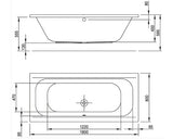 Cada de Baie Rectangulara Jungborn Siana, 180x80x45 cm, Acril, Alb