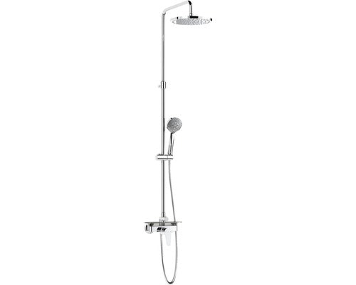 Sistem de dus cu baterie monocomanda Roca Even, dus fix Ø25 cm, para dus 3 functii, crom