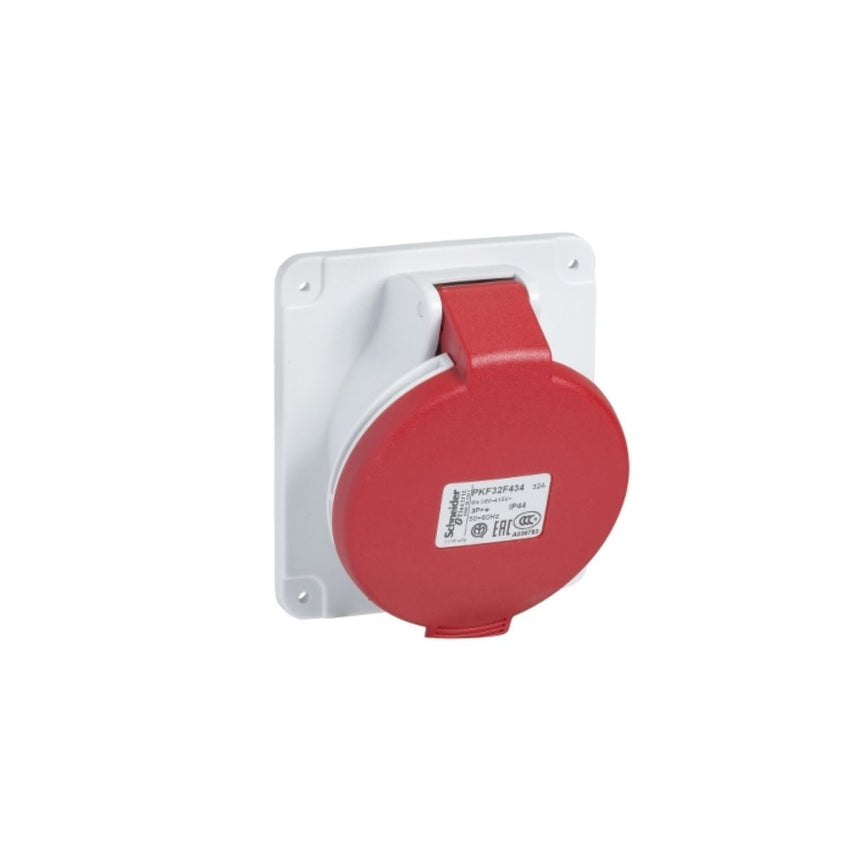 Priza trifazica Schneider Electric PratiKa PKF32F435, 32A, montaj ingropat, pentru exterior IP44