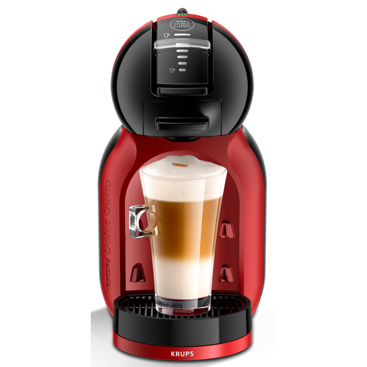Espressor KRUPS cu capsule NESCAFÉ® Dolce Gusto® Mini Me KP123H10, 1500 W, 15 bari presiune, capacitate rezervor 0.8 L, Tehnologia Play & Select, functie Eco, rosu & negru