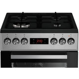 Aragaz Beko FSM51331DXDT, Mixt, 4 arzatoare, WOK, High-Efficiency Gas Burner ,Cuptor cu 7 functii de gatire, SteamShine Cleaning, Clasa A, 50 cm, Inox