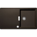 Chiuveta granit Schock Tia D-100 Cristadur Bronze 860 x 500 mm cu sifon automat, granit, reversibila, montare pe blat, maro bronz