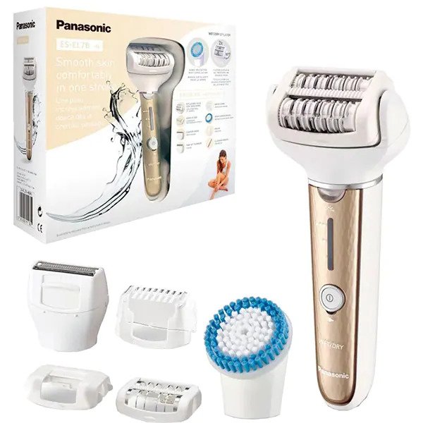 Epilator PANASONIC ES-EL7B-N503, 60 pensete, 8 accesorii, Acumulator, Auriu