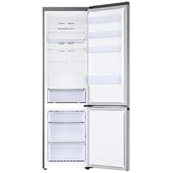 Combina frigorifica Samsung RB38T602DSA/EF, 390 l, No Frost, Space Max, All Around Cooling, Digital Inverter, Clasa D, H 203 cm, Argintiu