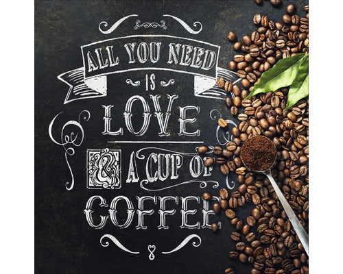 Tablou Sticla All You Need 20x20 Cm