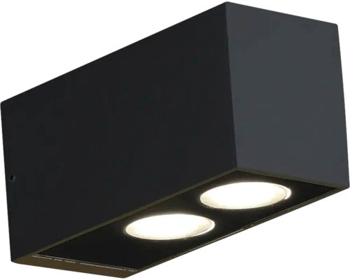 Aplica Cu Led Integrat Hunter 2x3w 480 Lumeni, Pentru Exterior Ip54, Negru