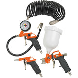Set 4 accesorii compresor Black & Decker 9045851BND, pistol cu aer, pistol de umflat, pistol pulverizare, furtun