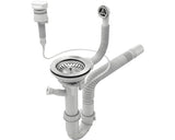Sifon Flexibil Automat cu Ventil si Preaplin Ø90 cu Racord Pentru Masina de Spalat Vase/Rufe Crom