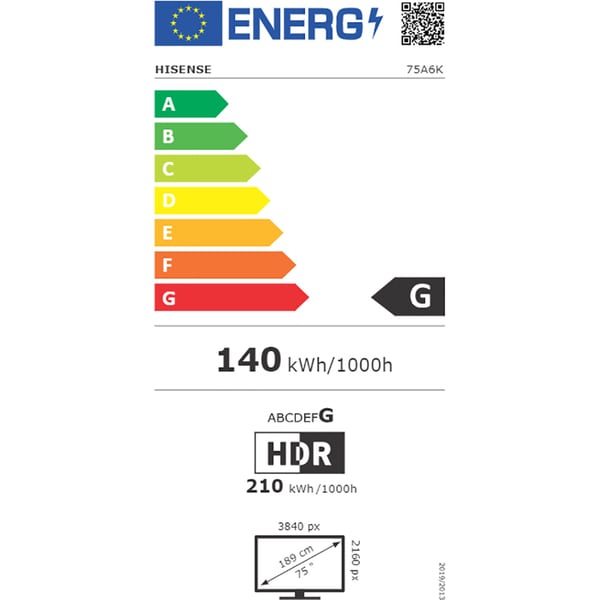 Televizor HISENSE LED 75A6K, 189 cm, Smart, 4K Ultra HD, Clasa G
