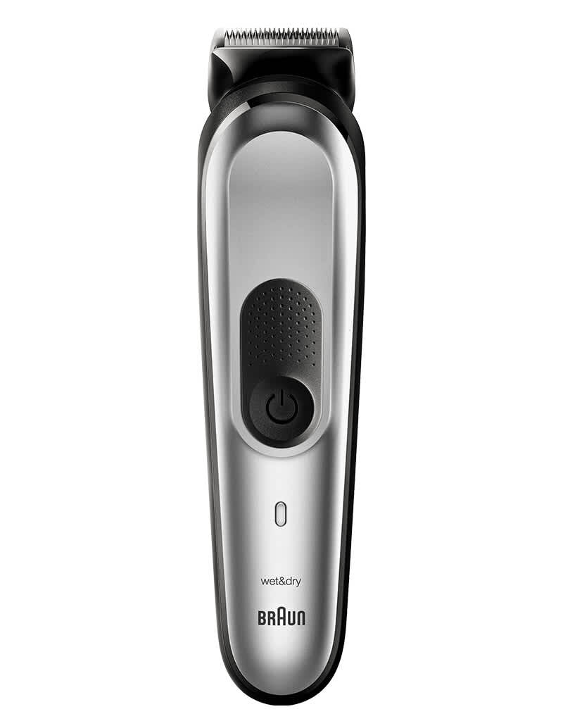 Trimmer 10 in 1 multifunctional pentru ingrijirea parului corporal, Braun MGK7220, 13 optiuni de reglare a lungimii, timp de functionare 100 de minute, gri