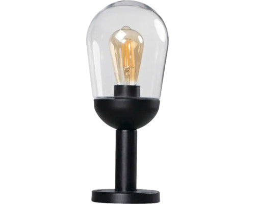 Stalp Pitic Liego E27 1x15w, 37 Cm, Pentru Exterior Ip44, Sticla/negru