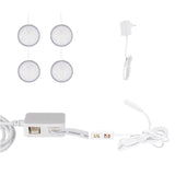Set 4 spoturi LED SLIM 6mm cu lumina alba pentru mobilier 12V Ø5.7 cm