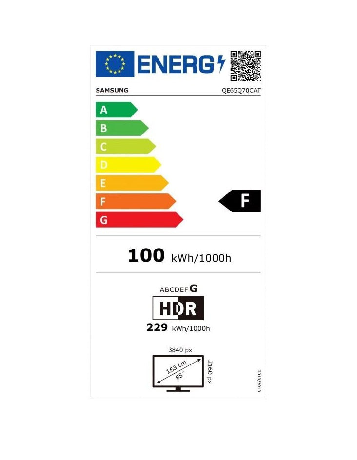 Televizor QLED Smart SAMSUNG 65Q70C, Ultra HD 4K, HDR, 163 cm, Clasa F, Gri