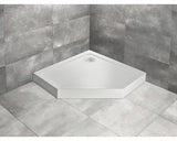 Cadita de Dus Pentagonala Radaway Doros PT Compact Stone White, 90x90x11,5 cm, Acril, SDRPTP9090-05-04S, Alb