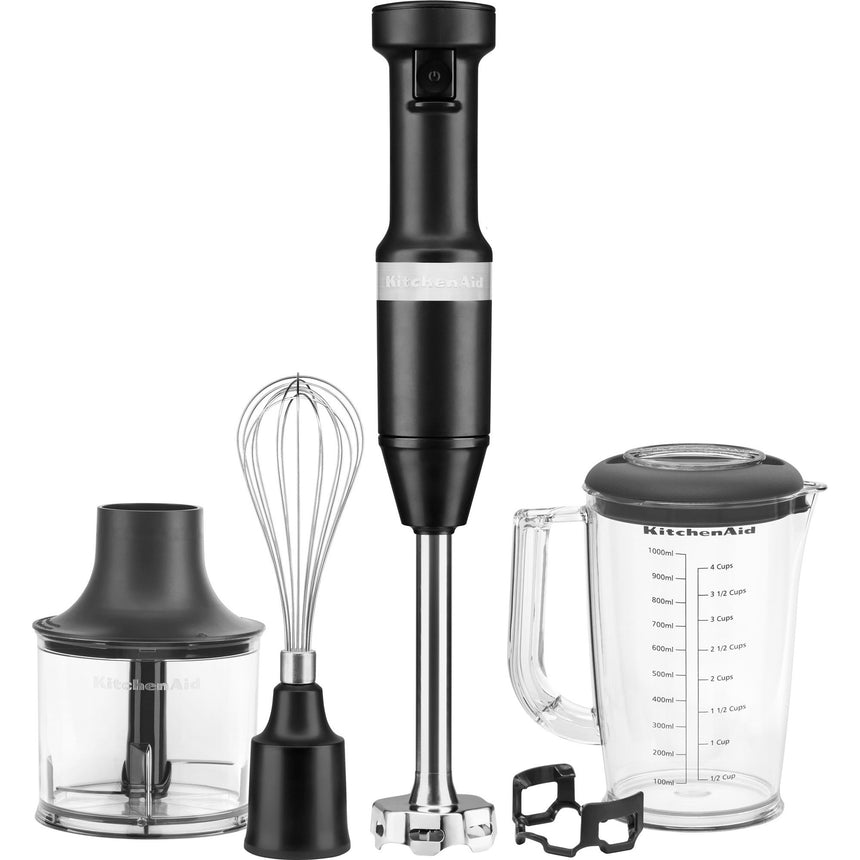 Mixer vertical KitchenAid 5KHBV83EOB, 180 W, capacitate recipient 1L, onyx black