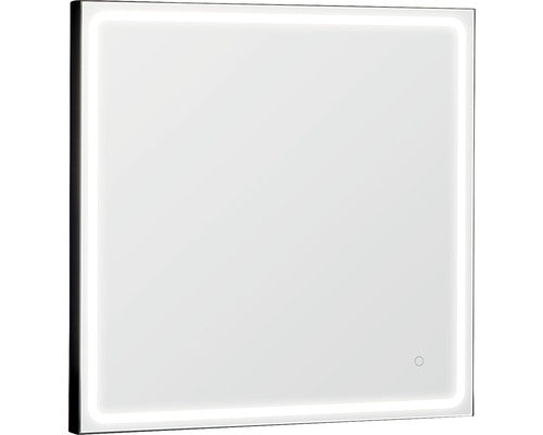 Oglinda Baie cu Iluminare LED Focco Mia 100x80 cm, Rama Neagra, IP 44