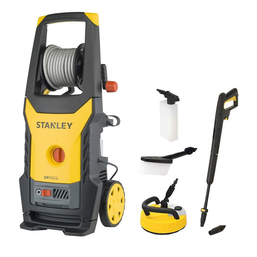 Aparat de spalat cu presiune Stanley SXPW22PE, 2200 W, 150 bar presiune maxima, 440 l/h debit apa, 50°C temperatura maxima + perie rotativa