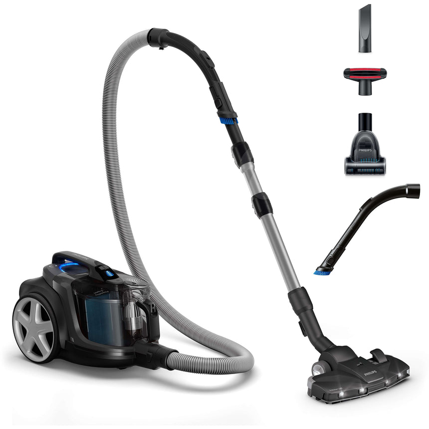 Aspirator fara sac Philips Seria 7000, tehnologie PowerCyclone 8, 900W, filtru alergenic H13, cap de aspirare Triactive + LED, perie miniTurbo pentru parul animalelor, sistem Allergy Lock