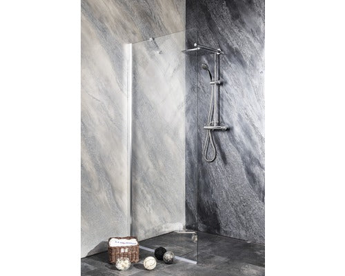 Paravan Dus Sanotechnik Sanoflex 95-97x195 cm, Sticla Transparenta Anticalcar, Profil Crom