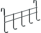 Cuier Pentru Usa Cu 5 Carlige Hettich Budget 375x165x60 Mm, Otel Vopsit Negru