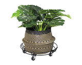 Suport Ghiveci Cu Roti, Wagner system, Otel, Negru, Ø 38 Cm, Capacitate Portanta 100 Kg