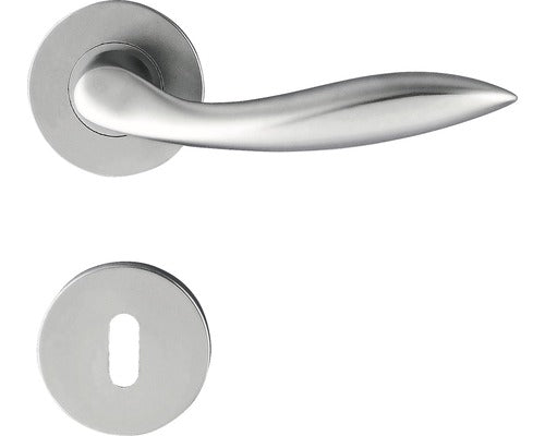 Manere Cu Rozeta Usa Interior Pertura Isa, Pentru Cheie Bb, Nuanta Aluminiu