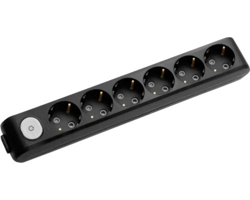 Prelungitor 6p ff+i negru x-tendia panasonic