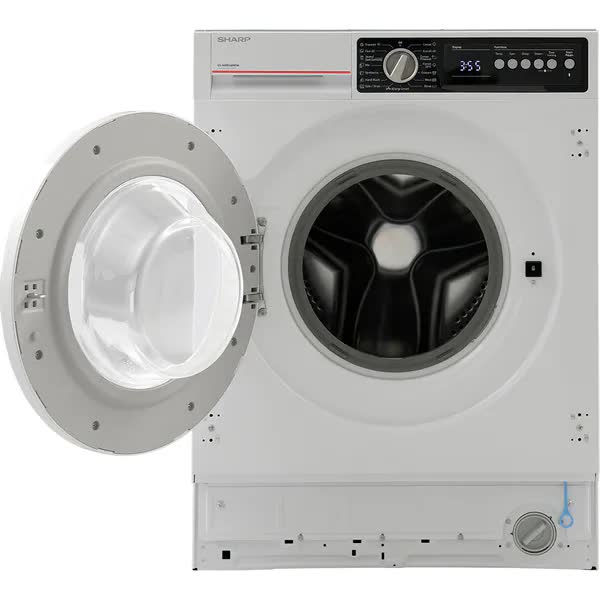 Masina de spalat rufe incorporabila SHARP ES-NIB814BWNA-EE, Steam+,8 kg, 1400rpm, AllergySmart, Clasa A, Alba