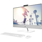 Sistem PC All in One HP Pavilion 27-ca1027nq, AMD Ryzen 7 5825U pana la 4.5GHz, 27" QHD, 16GB, 1TB, SSD 512GB, AMD Radeon Graphics, Free DOS, Alb