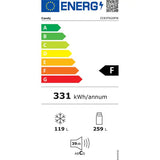Combina frigorifica, Candy, CCE3T620FW, Clasa energetica F, TotalNoFrost, Capacitate 378 L, Alb