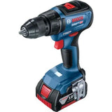 Masina de gaurit si insurubat (bormasina) pe acumulator Bosch Professional GSR 18V-50, 18 V, 1800 RPM, set de 43 de piese de insurubat, 2 acumulatori de 2.0 Ah, trusa de scule
