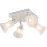 Plafoniera Klausen Snow 4, H20cm, L22cm, alb antic, 4xE14, metal