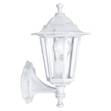 Aplica exterior LATERNA 5, EGLO, E27, 1x60W, aluminiu turnat, alb, sticla, 32 x 23 x 16.5 cm, IP44